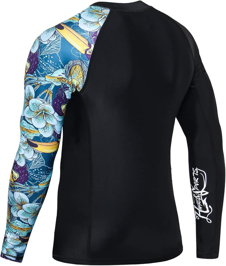 HUGE SPORTS Herren Spleiss Rashguard Langarm Rash Guard Shirt Langarmshirt alle Outdoor Aktivitäten