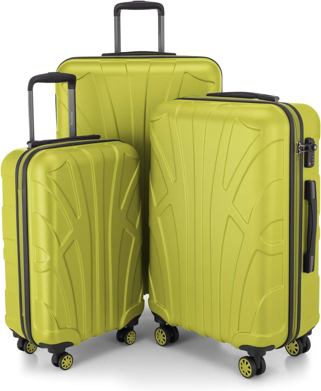 suitline 3er Koffer-Set Trolley-Set Rollkoffer Hartschalen-Koffer Reisekoffer, TSA, (55 cm, 66 cm, 7