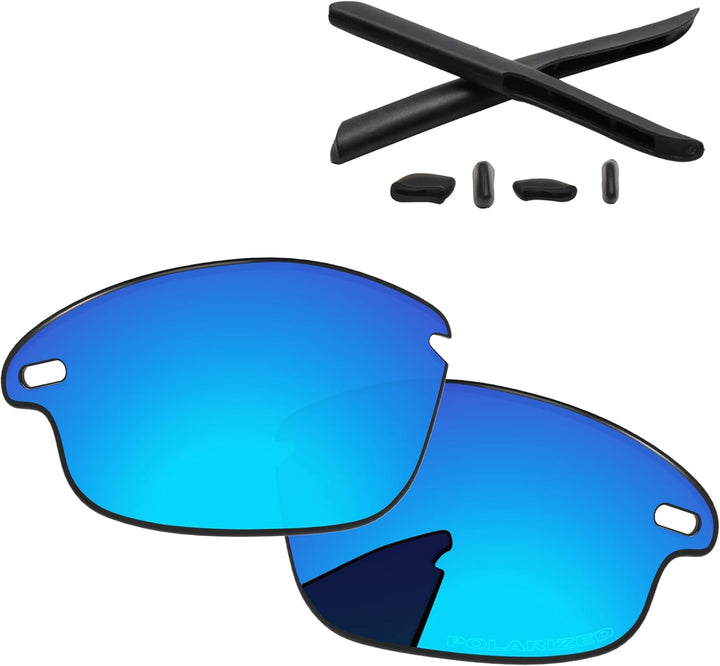 PapaViva Ersatzlinsen & Gummi-Kits für for Oakley Fast Jacket OO9097 Ice Blue - Polarized, Ice Blue