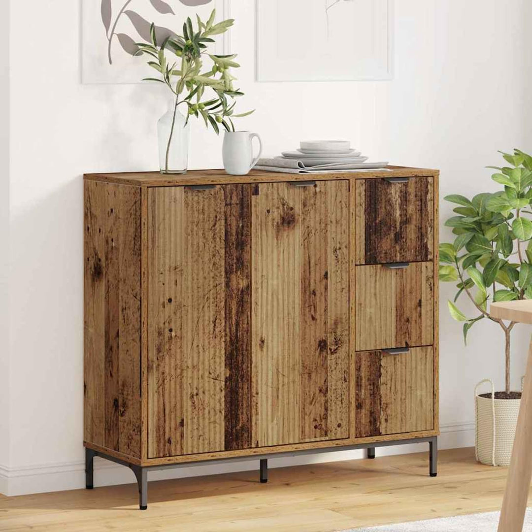 Homgoday Sideboard Altholz 89,5 x 33 x 82 cm Holzwerkstoff Anrichte Model883462