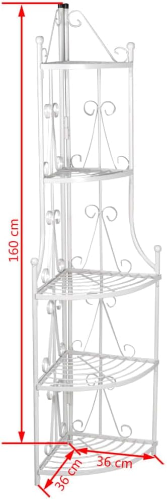 vidaXL Pflanzentreppe Blumenregal Standregal Eckregal Blumentreppe Stahl weiss, Weiss