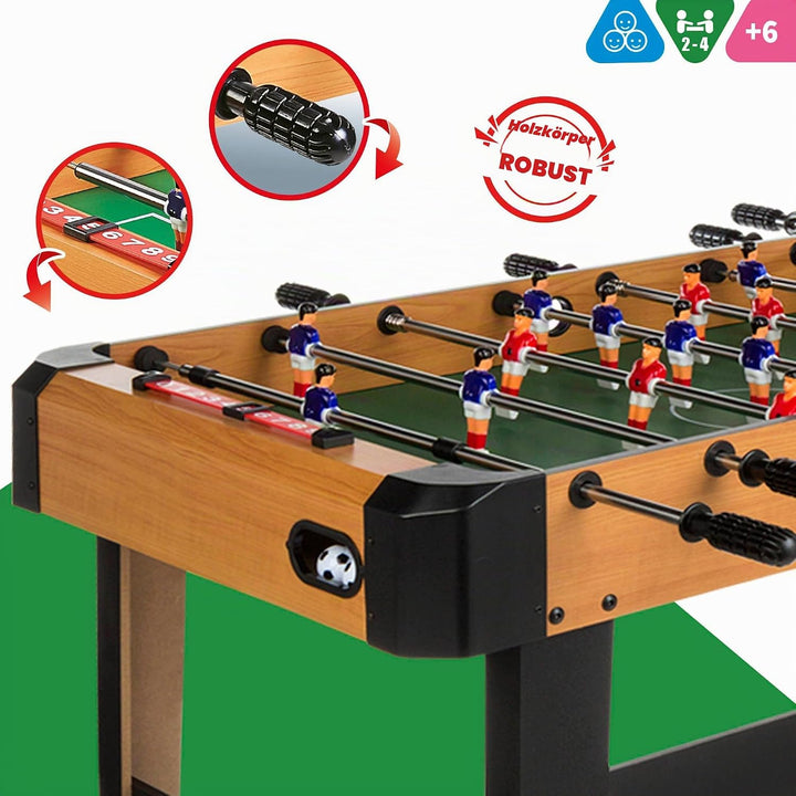 ColorBaby 85334 CBGames Holzkicker, 121 x 61 x 79 cm Tischkickertisch 121 x 61 x 79 cm, Tischfuß