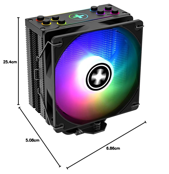 Xilence M704PRO.ARGB AMD und Intel CPU Kühler, 120mm ARGB PWM Lüfter, 180W TDP, transparent/schwarz