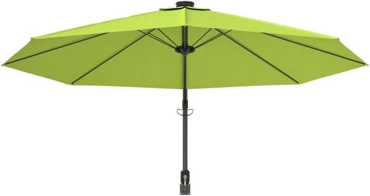 vidaXL Wand-Sonnenschirm mit LEDs Apfelgrün 290 cm, Grün