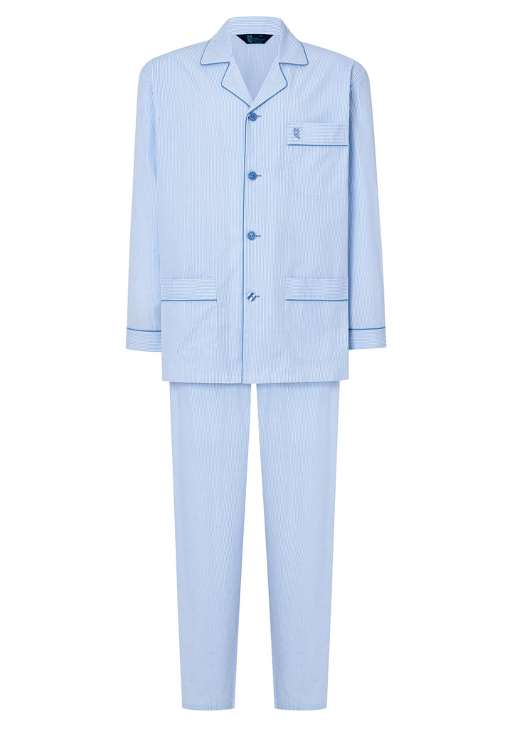 El Búho Nocturno Schlafanzug Herren Lang Baumwolle Pyjama Für Herren Klassisch Revers Knopfjacke Kar