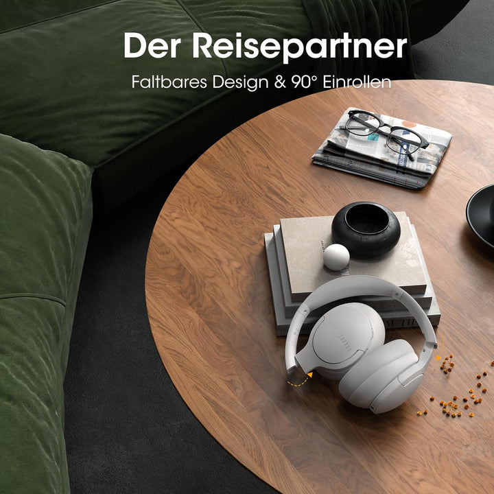 DOQAUS Kopfhörer Kabellos Bluetooth Bis zu 90 Std,Bluetooth Kopfhörer Over-Ear mit 3 EQ-Modi, HiFi S