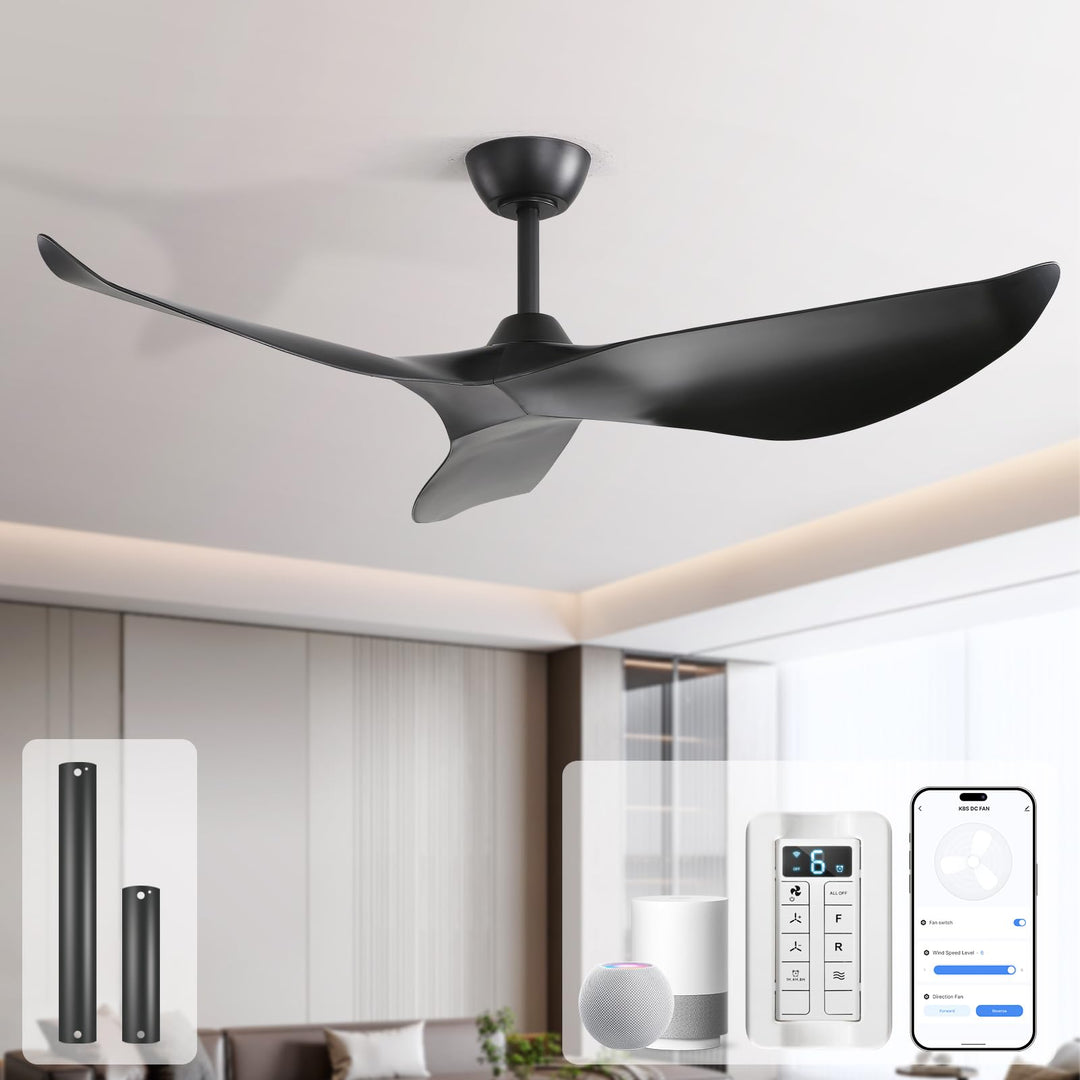 Sofucor 97cm Smart Deckenventilator mit Fernbedienung, Leise Deckenventilator mit Alexa/APP, WLAN, D