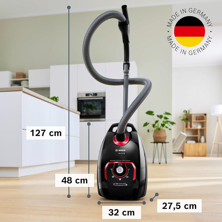 Bosch Staubsauger mit Beutel Serie 8 BGB75X650, für Allergiker, Hygiene-Filter, 10 Jahre Motorgaran