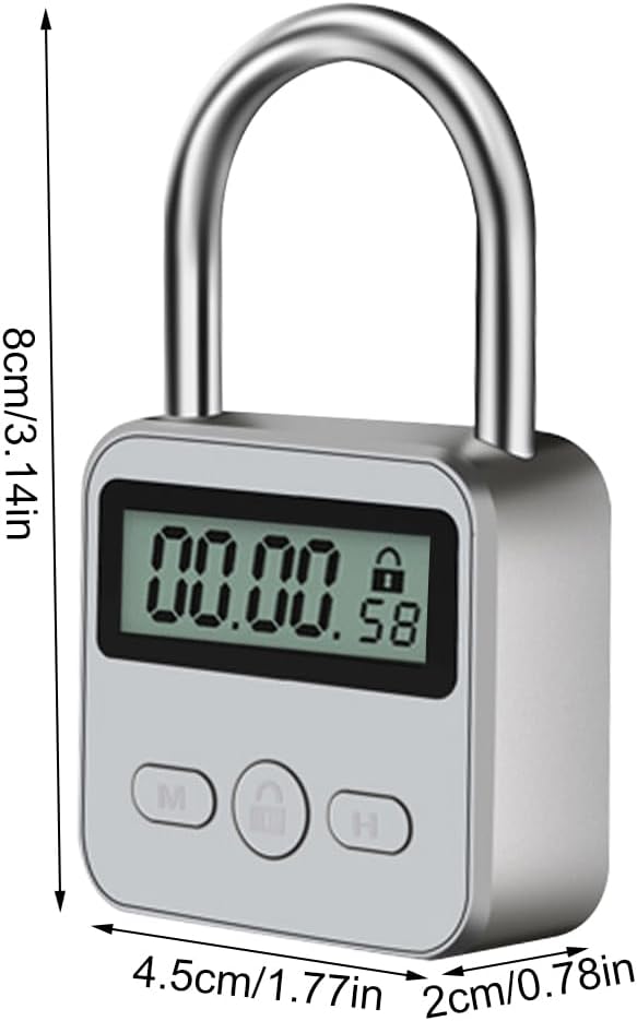mizikuu Digitale Zeitschloss, Smart Time Lock mit LCD-Display USB Sicherheits Vorhängeschloss Heavy