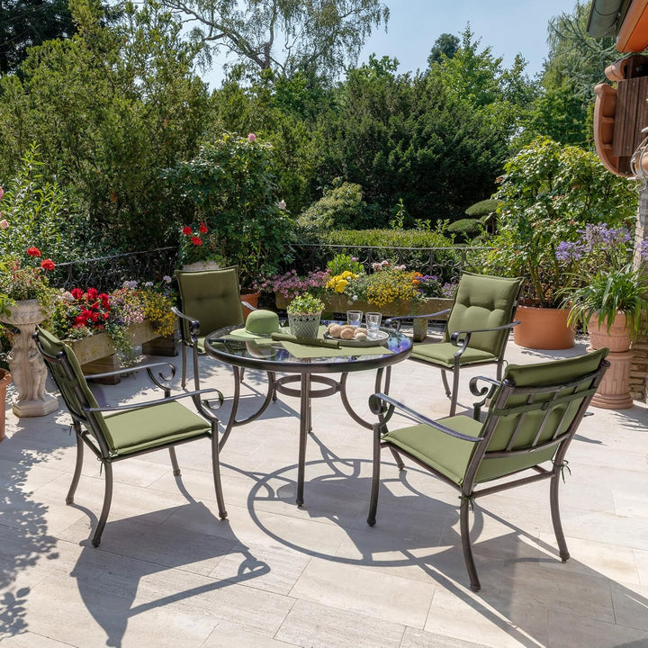 Beautissu Niedriglehner Auflage Gartenstuhl mit Schaumkern Füllung niedrig | 100x50x6cm Olivgrün Sit