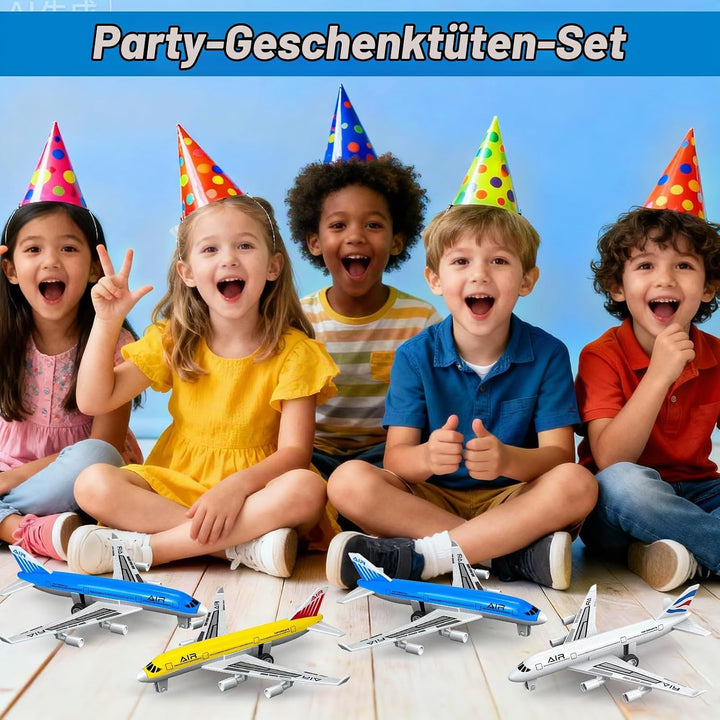 Hymaz Spielzeug Flugzeug 4 Pack, Diecast Pull Back Flugzeuge für Jungen Alter 3 4-7 8-12, Legierung
