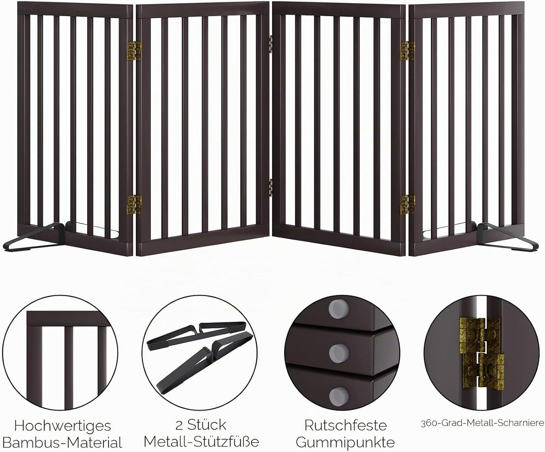 Freistehendes Hundegitter, Faltbares Hundebarriere für Tür,Treppen,Flur,Küche &amp; Schlafzimmer, Freist