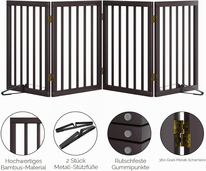 Freistehendes Hundegitter, Faltbares Hundebarriere für Tür,Treppen,Flur,Küche &amp; Schlafzimmer, Freist