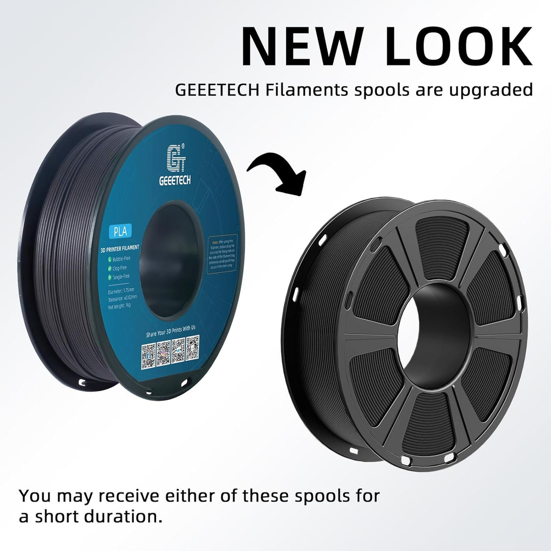 GEEETECH Matte PLA Filament, 3D-Drucker PLA Filament 1 kg Spule, Genauigkeit +/- 0,03 mm, Schwarz BA