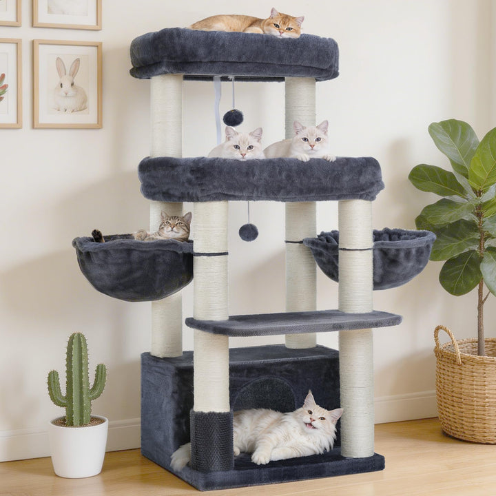 Hey-brother Kratzbaum, Stabil Katzenbaum für grosse Katzen und Maine Coons, mit 8 cm dicken Sisal-Kr