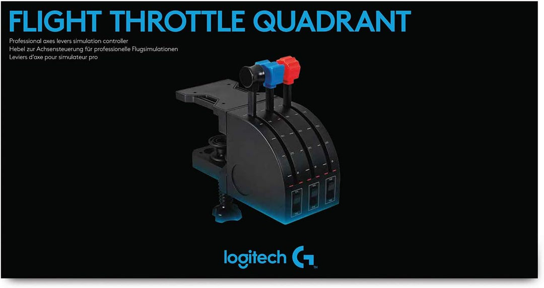 Logitech G Saitek Pro Flight Throttle Quadrant, Simulations-Achsenschalthebel für Flug Simulatoren,
