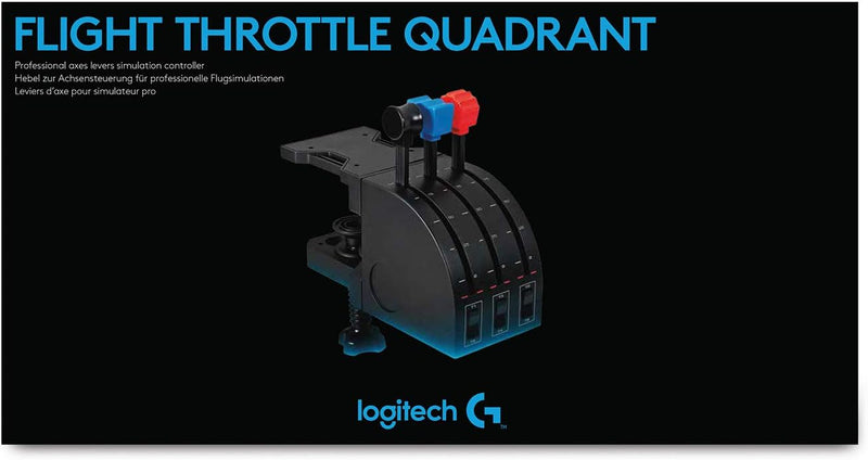 Logitech G Saitek Pro Flight Throttle Quadrant, Simulations-Achsenschalthebel für Flug Simulatoren,