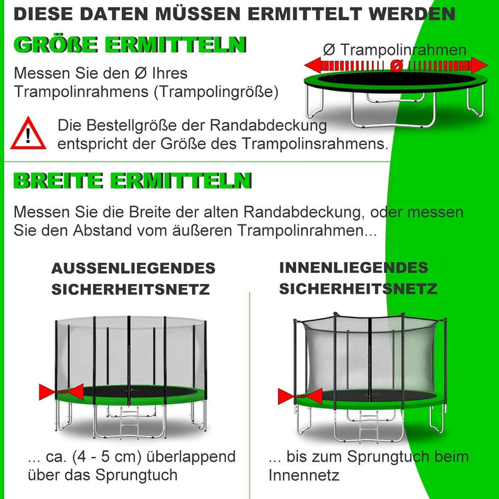 Baunsal® Trampolin Randabdeckung Ø 183 244 250 275 300 305 335 366 370 396 400 427 430 457 460 487 4