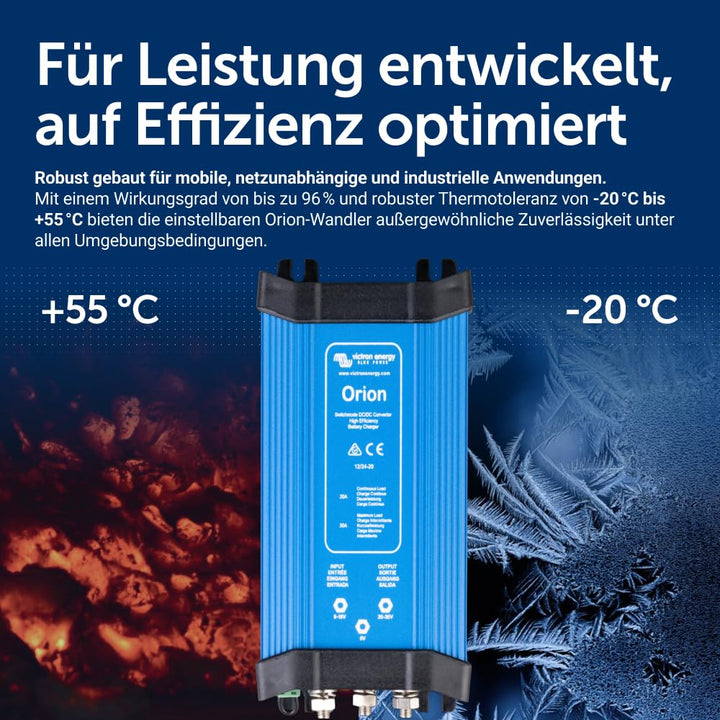 Victron Energy Orion IP20 12/24-Volt 20 Amp DC-DC Konverter Nicht isoliert, Hohe Leistung 12/24-Volt