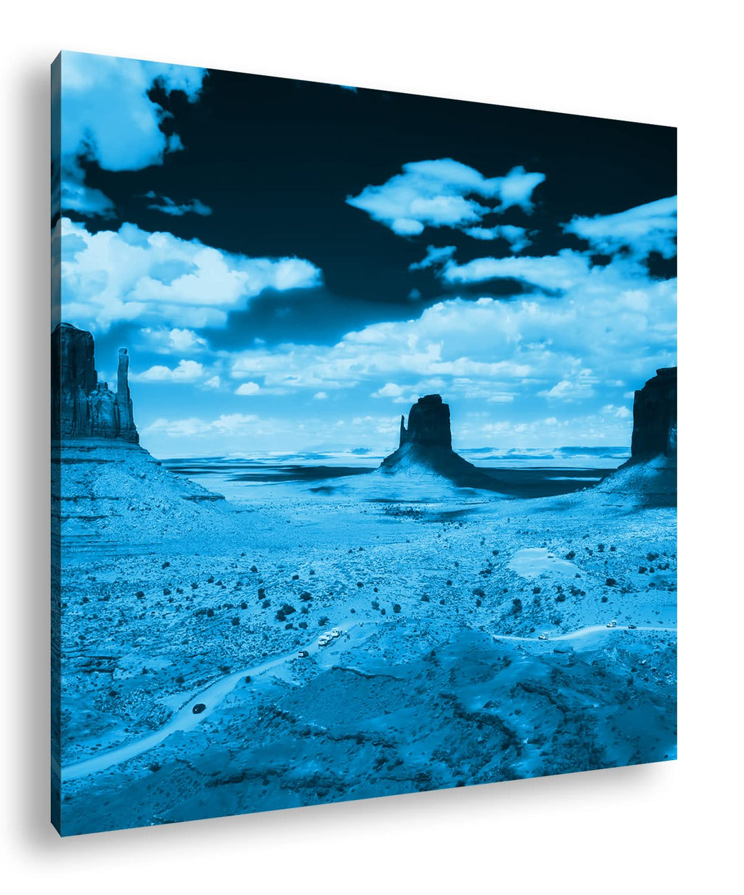 deyoli Monument Valley in Arizona Format: 60x60 Effekt: Monocrome Blau als Leinwandbild, Motiv ferti