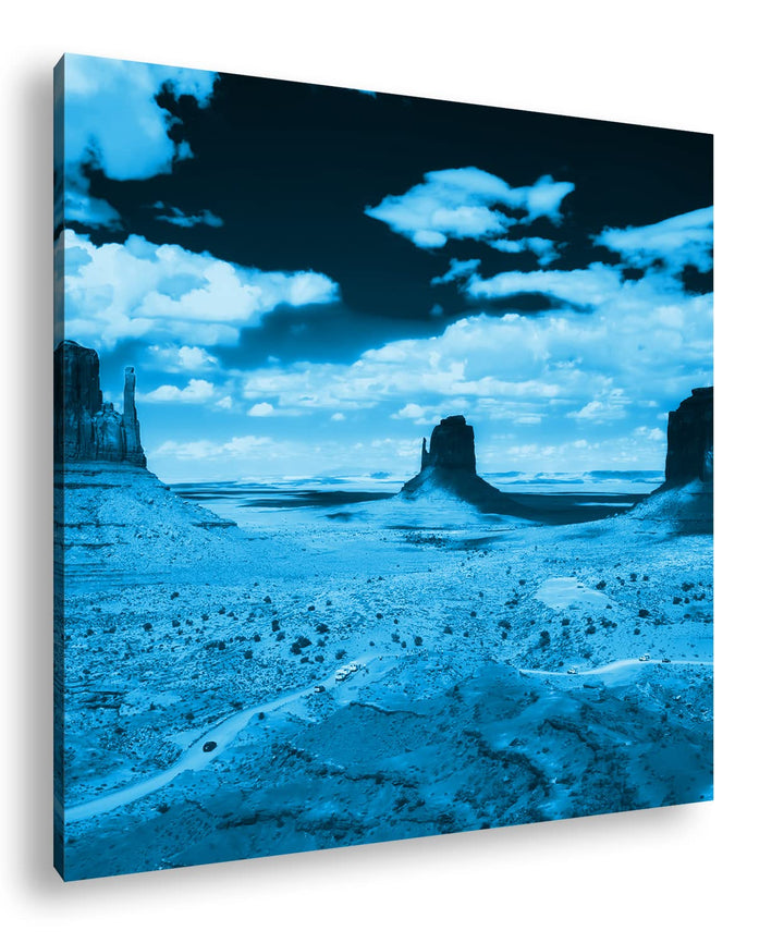 deyoli Monument Valley in Arizona Format: 60x60 Effekt: Monocrome Blau als Leinwandbild, Motiv ferti