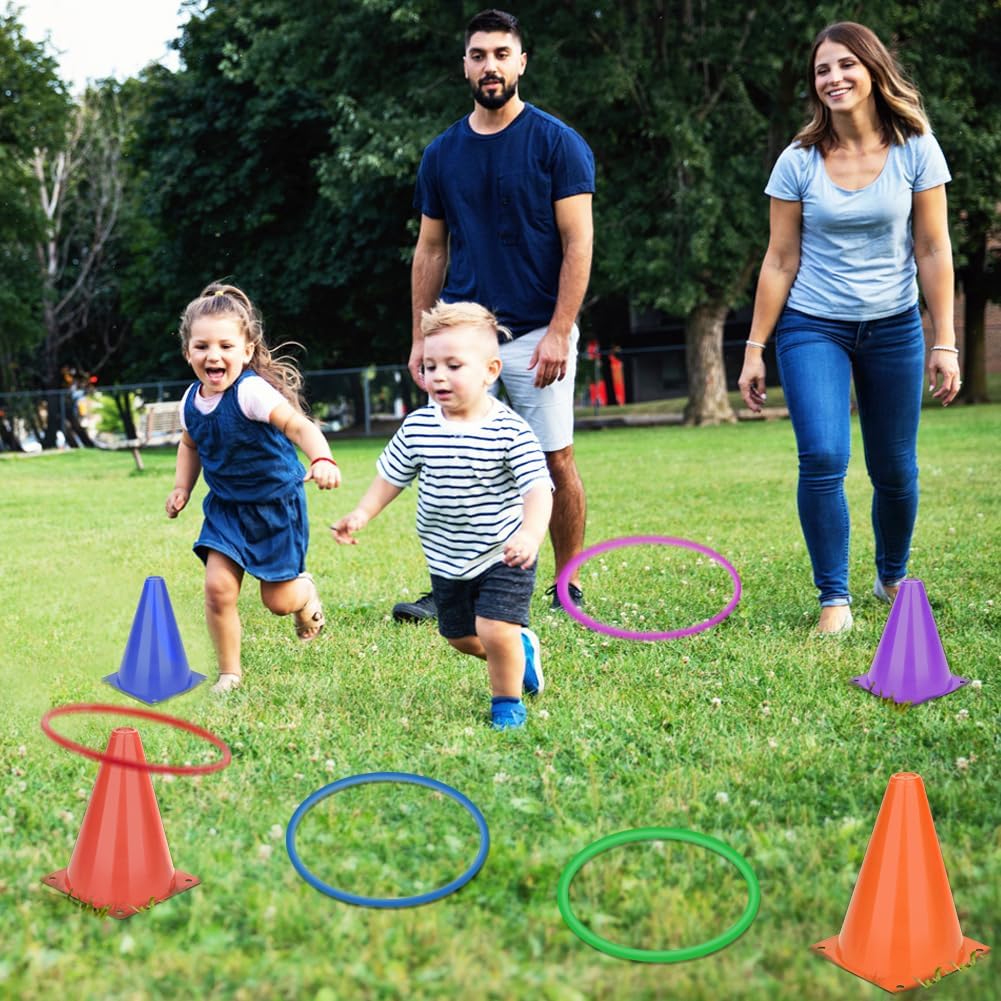 OOTSR 12 stücke Kunststoff Toss Ringe Set für Ring Toss Spiel, 22cm und 30cm Drinnen draussen Kinder