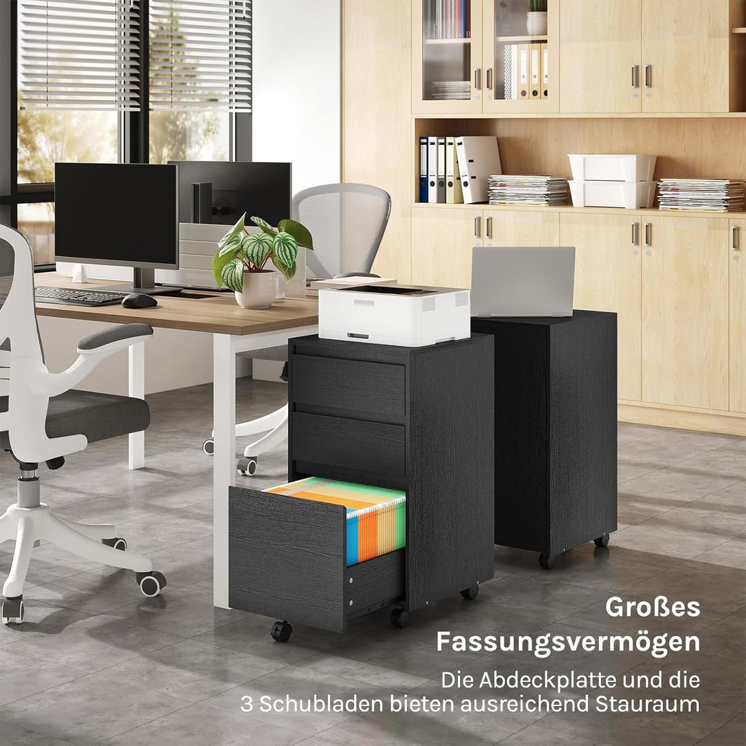 WOLTU mobiler Aktenschrank, Schrank für Aktenordner, Aufbewahrungsschrank im Büro, Büroschrank mit R