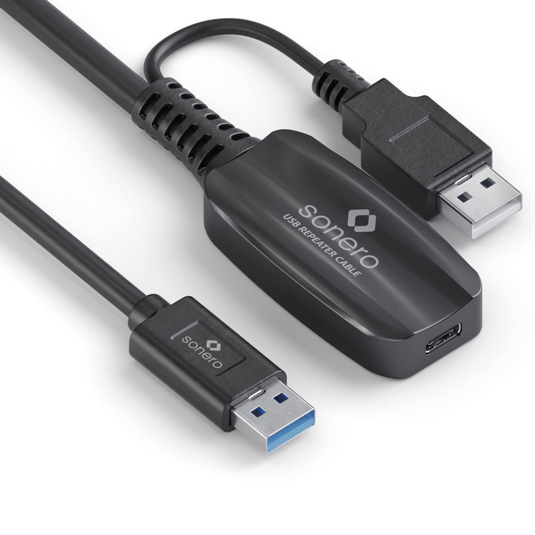 Sonero USB 3.2 Gen1x1 Aktive Verlängerung - A/C - schwarz - 10,00m 10,0 m USB-A auf USB-C, 10,0 m US