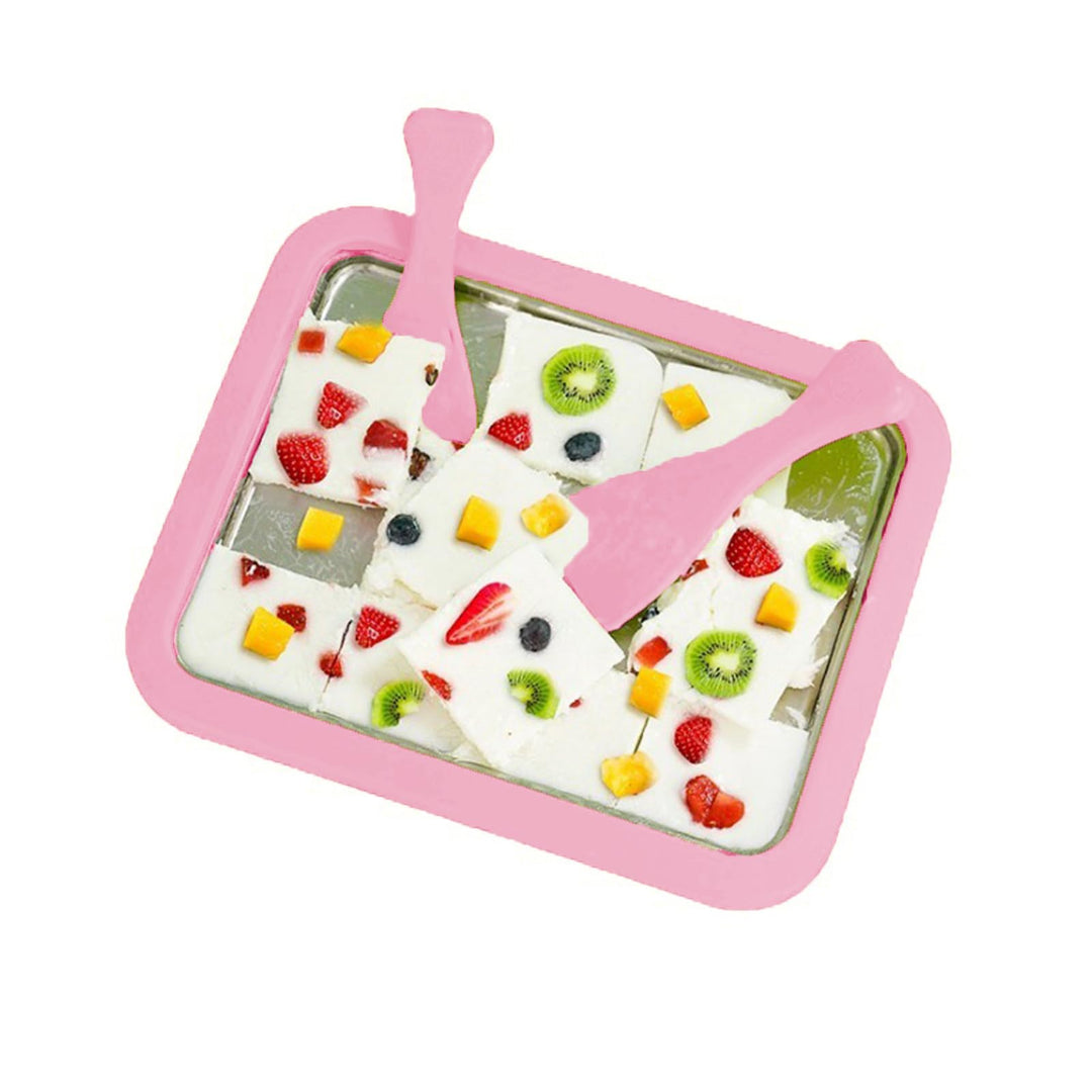 Eisplatte Eis Rolls zum Eis Machen DIY, Rolled Ice Cream Maker, mit 2 Spateln für Kinder, Zuhause, F