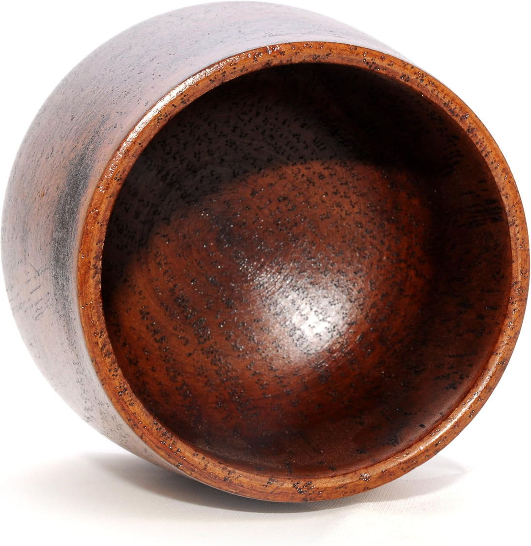 Ganzoo 6er Set Holzbecher/Deko-Becher Dekorationsbecher in dunkelbraun, 150 ml, rundes schlichtes De