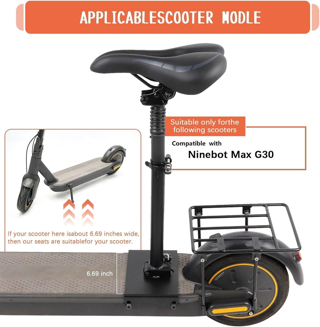 Elektroroller Sitzsattel kompatibel mit Segway-Ninebot Max G30, Stossdämpfender/Weicher/Atmungsaktiv
