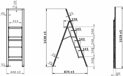 WENKO Leichte Aluminium Trittleiter mit 4 Stufen für 100 cm höheren Stand, rutschsichere XXL-Stufen,