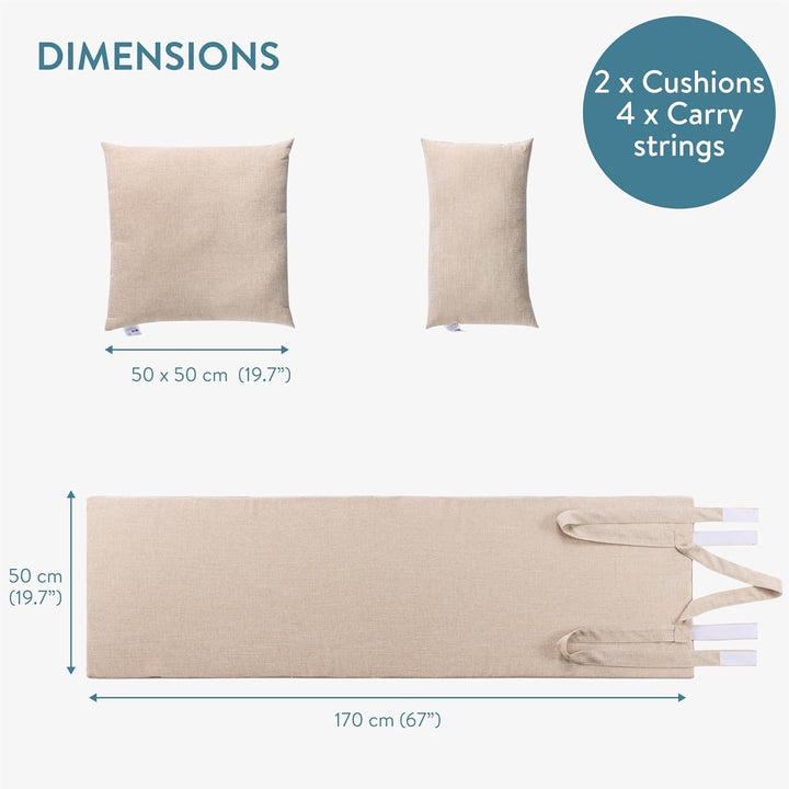 JEMIDI Saunakissen Set - Sauna Kopfstütze und Sitzunterlage - Sauna Set - Sauna Rückenlehne - Gesche