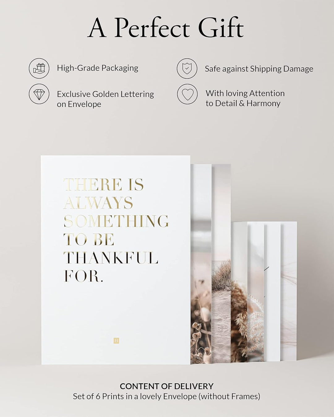 Heimlich® Premium Poster Set OHNE Bilderrahmen | 2 x DIN A3 & 4 x DIN A4 - ca. 30x42 & 21x30 | Stilv