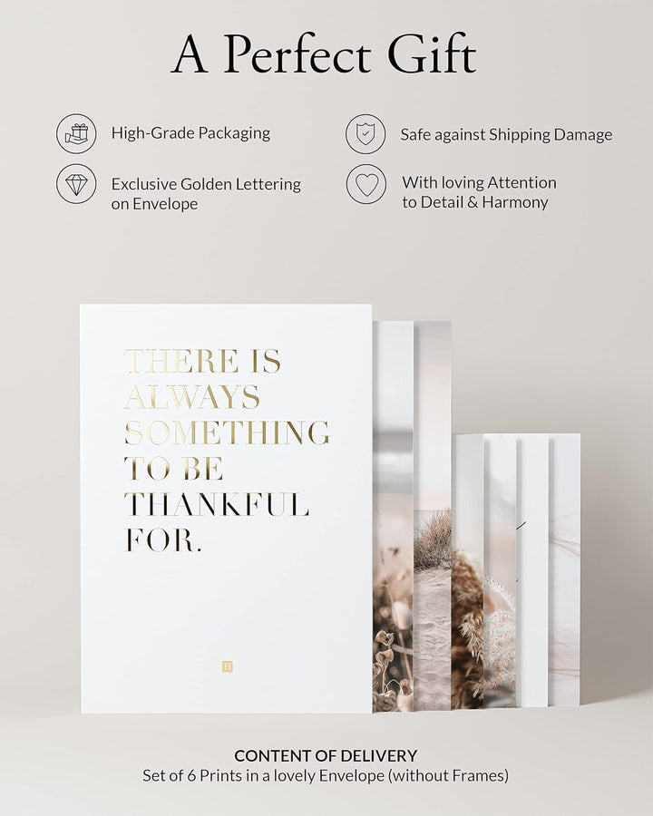 Heimlich® Premium Poster Set OHNE Bilderrahmen | 2 x DIN A3 & 4 x DIN A4 - ca. 30x42 & 21x30 | Stilv