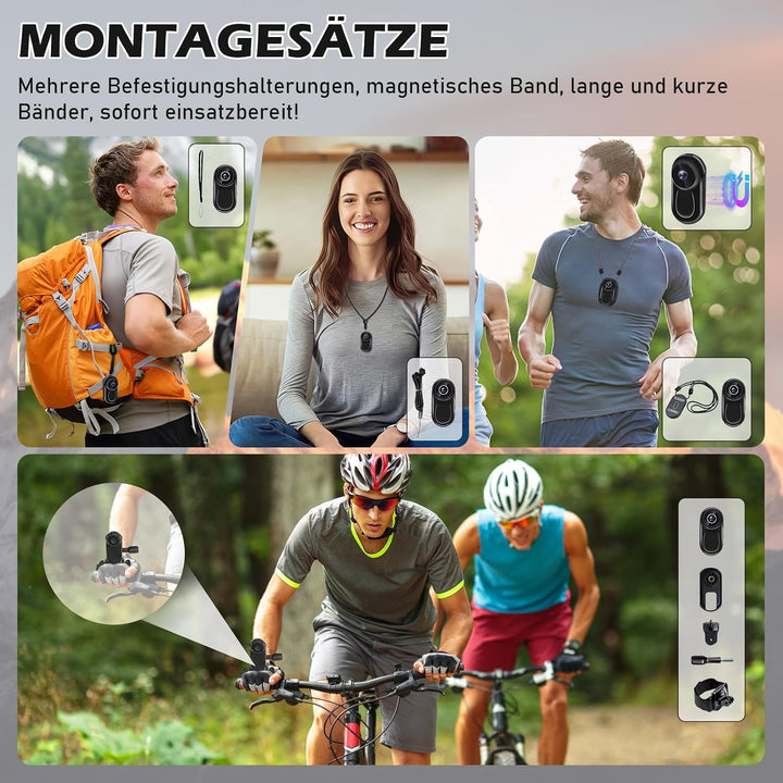 Mini-Actionkamera, HD-1080p-Sport-Actionkamera, 120° Helm-Actionkamera | Action Cam mit Magnetbefest