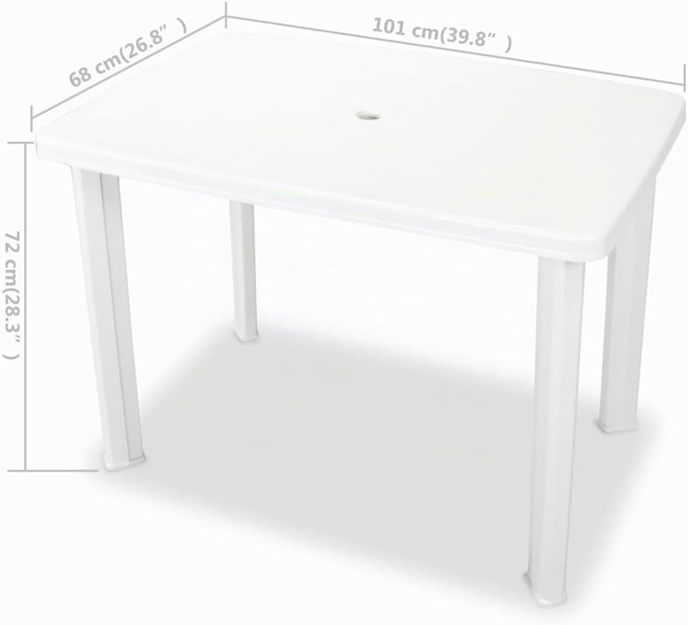 vidaXL Gartentisch mit Schirmloch Witterungsbeständig Esstisch Campingtisch Tisch Terrassentisch Gar