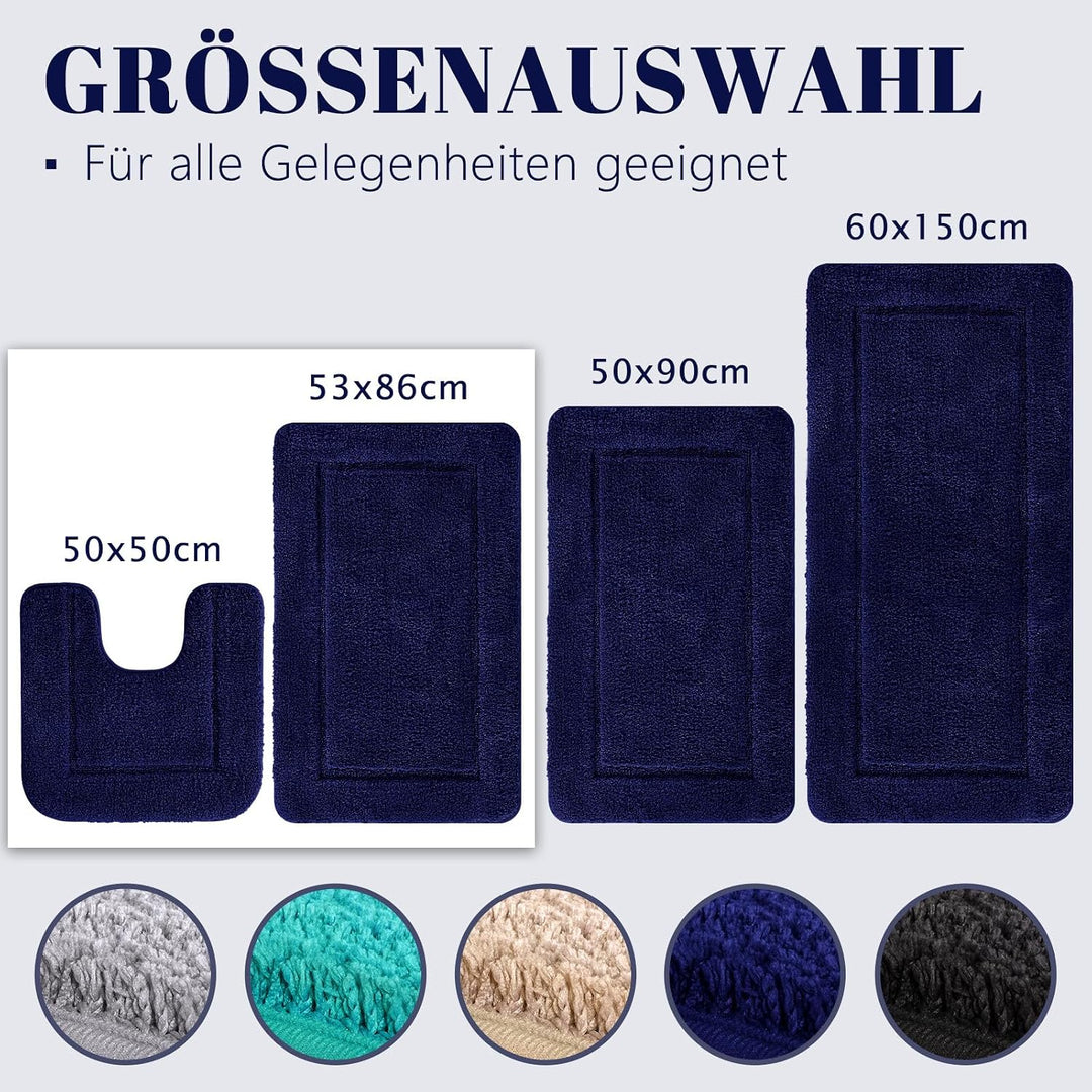 SOANNY Badematte 60x150 cm, Einzelstück, Hochflor Mikrofaser, rutschfest &amp; Waschbar, Saugfähig Gross