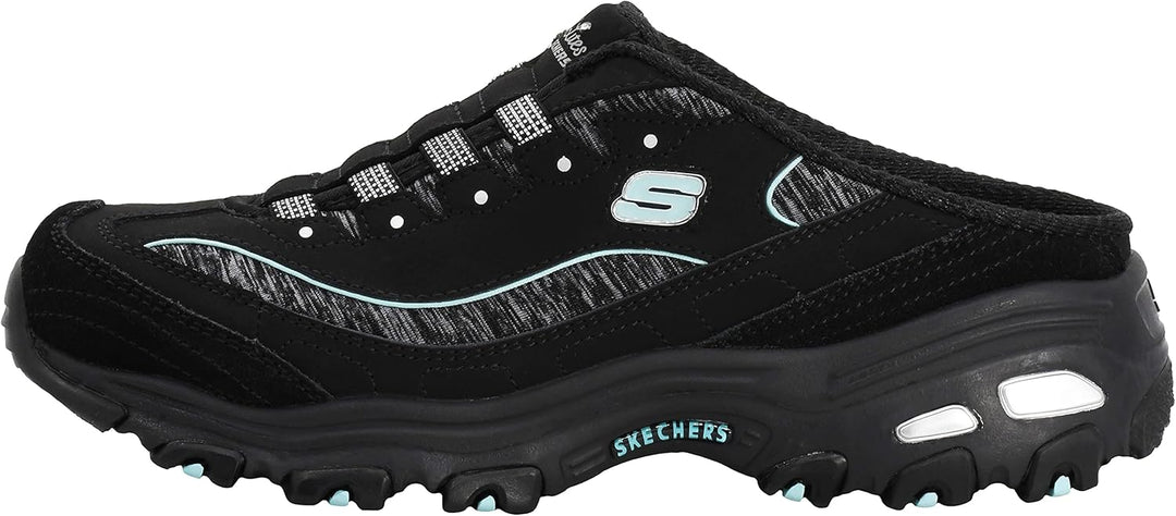 Skechers Damen Sabot D´Lites Scene Setter 37 EU Weit Schwarz Aqua, 37 EU Weit Schwarz Aqua