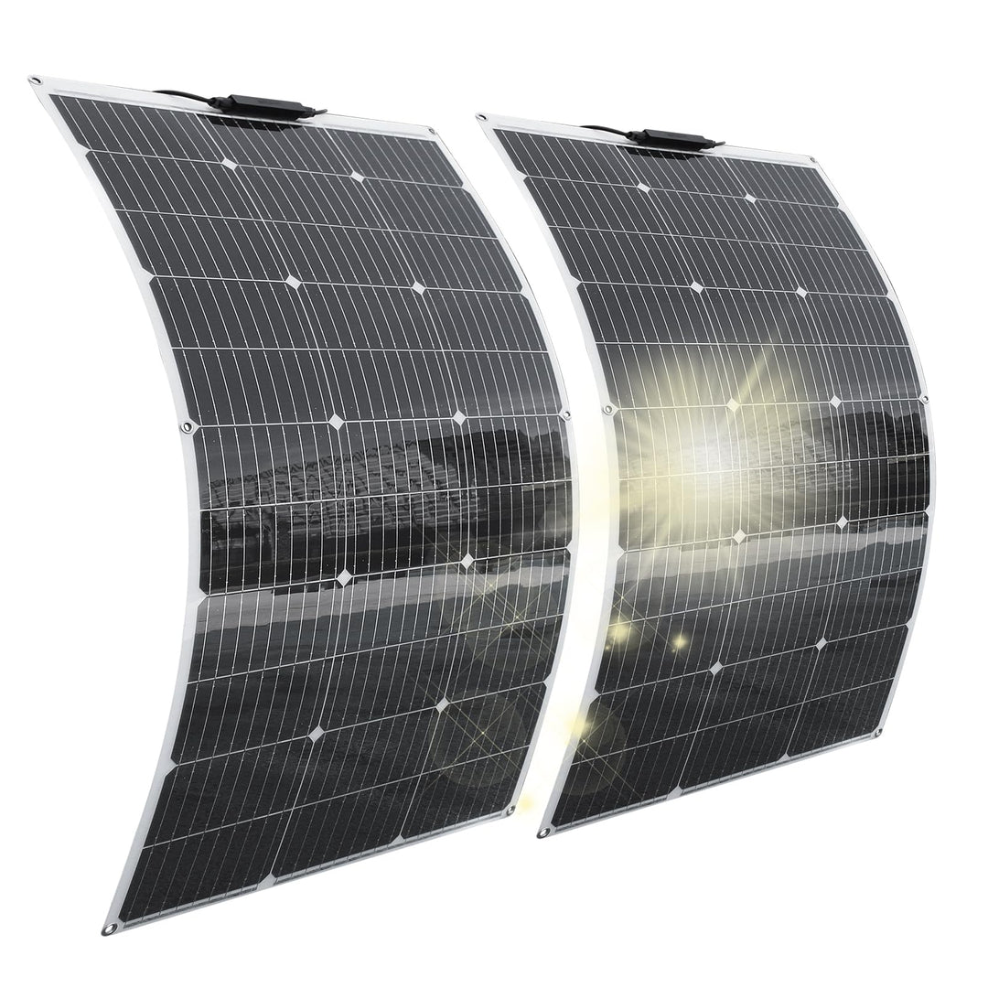 200W 12V Solarpanel Flexibel 2x100W 18V Monokristalline Photovoltaik Solarmodule für 12V/24V Batteri