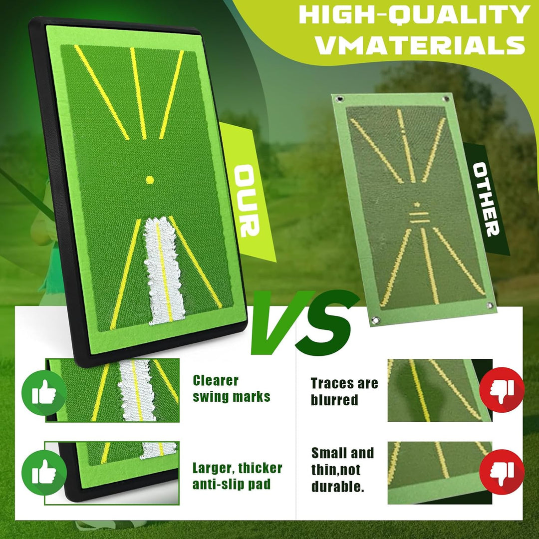 Golf Abschlagmatte Golfmatte mit 1 Austauschbar Golf Trainingshilfen Mat für Schlagbahn-Analyse, Rut