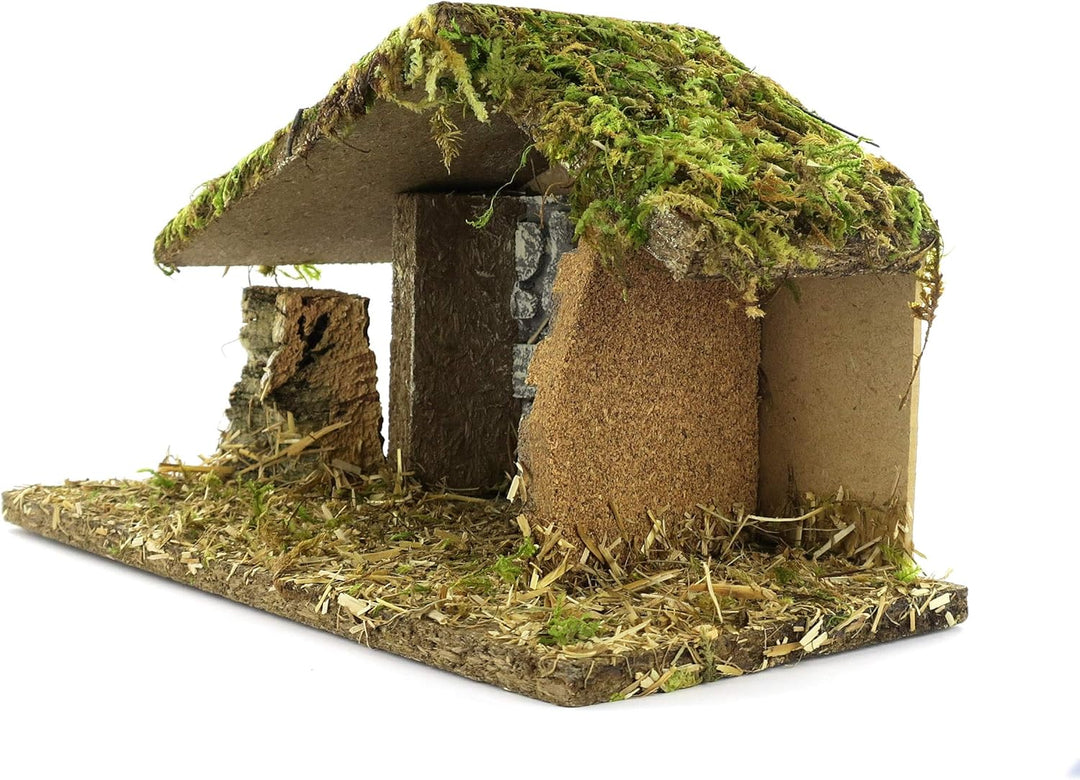 BERTONI Holzhütte mit Tür, Holz, Mehrfarbig, 24L x 15W cm