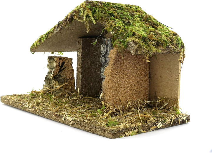 BERTONI Holzhütte mit Tür, Holz, Mehrfarbig, 24L x 15W cm