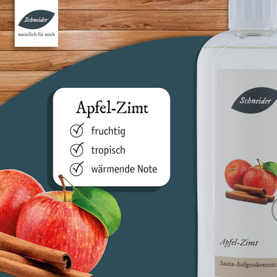Saunabedarf Schneider - Aufgusskonzentrat Apfel - Zimt - fruchtig-tropischer Saunaaufguss - 250ml In