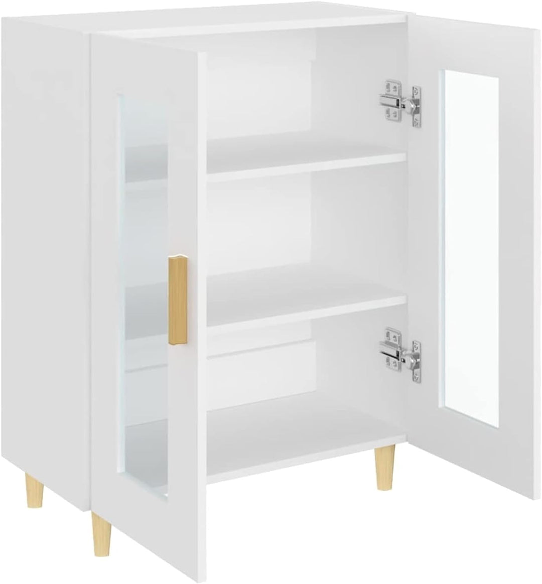 Tidyard Sideboard mit 2 Glastüren Kommode Anrichte Vitrinenschrank Beistellschrank Mehrzweckschrank