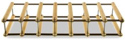 Weinregal aus Metall &amp; Holz für 7 Flaschen, 12,5x72,5x25cm, freistehender Weinständer, Getränkeregal