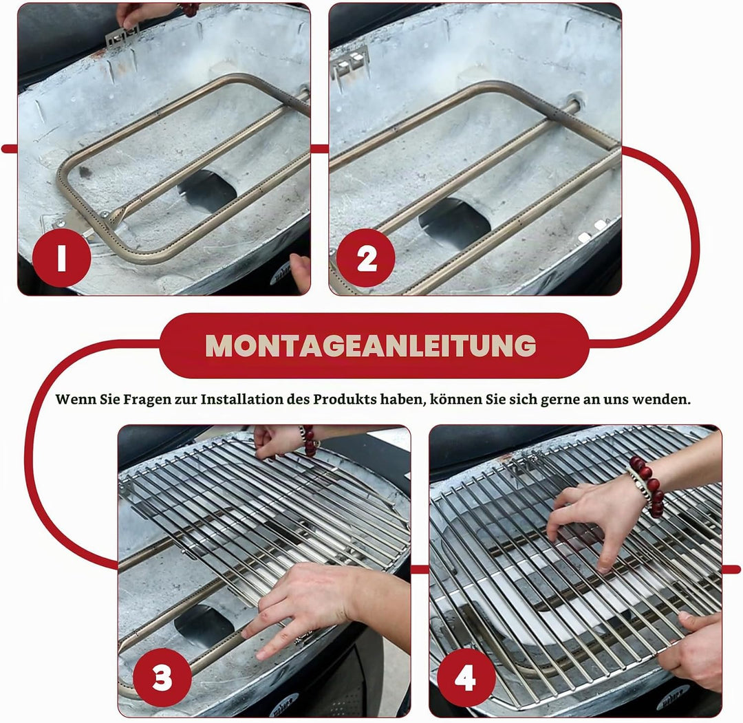 7646 Stainless Steel Cooking Grates for Weber Q300, Q320, Q3000, Q3200 Series, 63.5 x 45.2 cm Replac