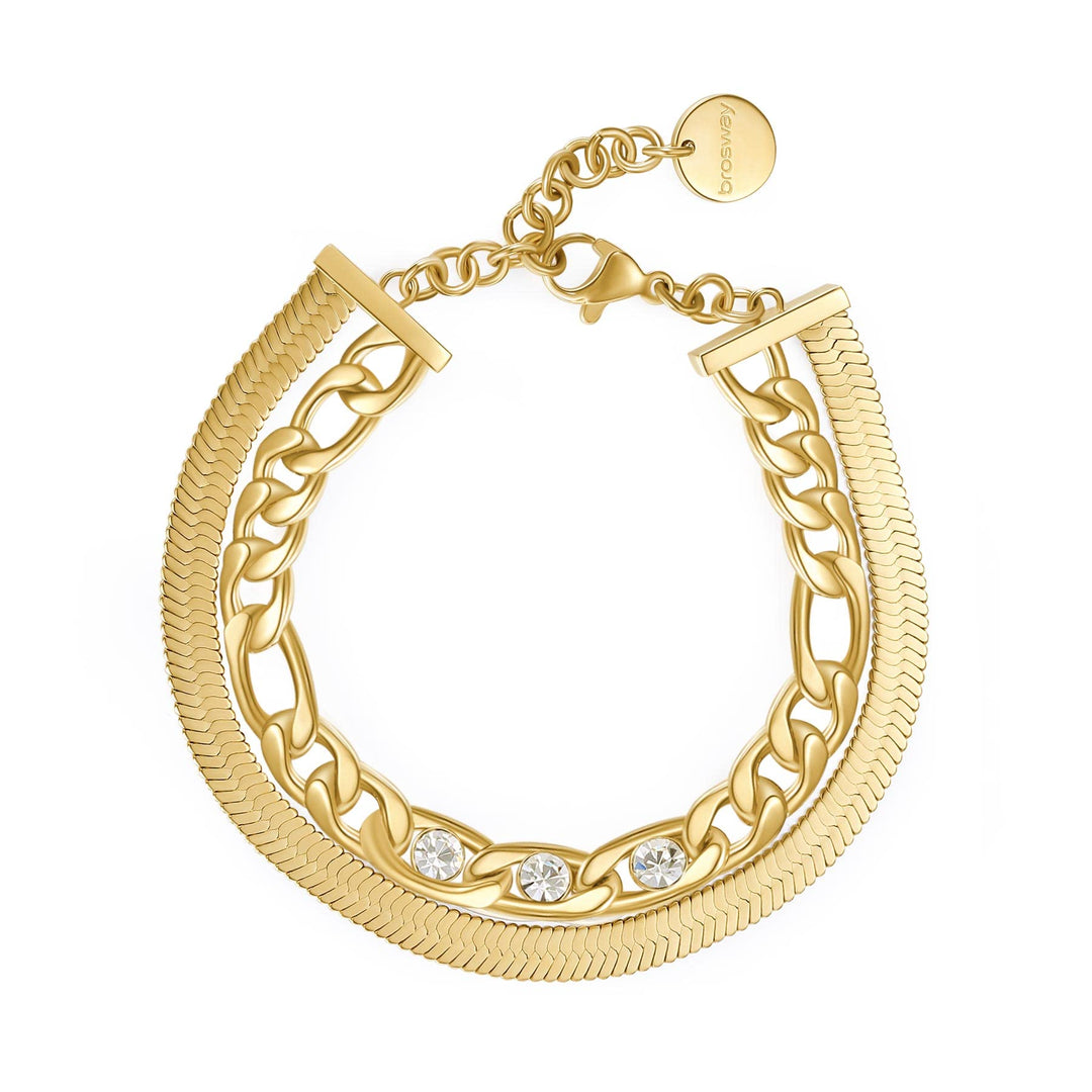 Brosway Armband für Damen | Kollektion Symphonia - BYM112, 185mm, Edelstahl Legierter Stahl, Kristal