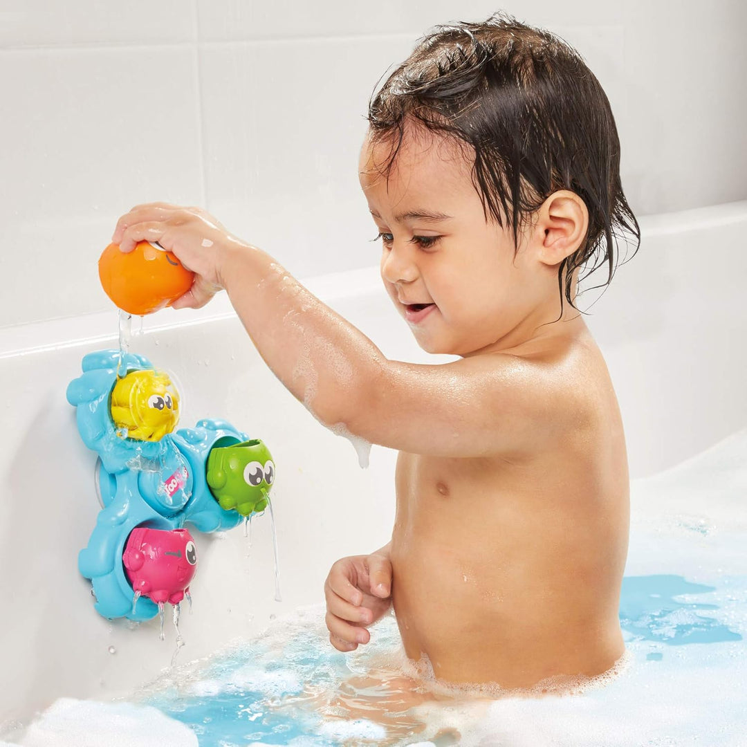 TOMY Games E72820C Spin & Splash Toomies Octopus Bath Toy for Water Play Suitable for 1, 2, 3 & 4 Ye