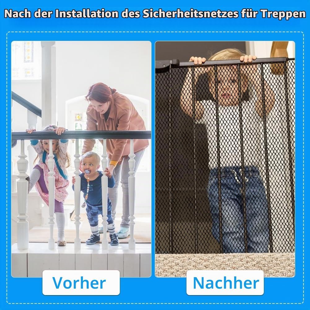 300x90cm Kinder Treppen Sicherheitsnetz, Baby Balkon Geländer Treppenhaus Sicherheitsnetz, Verdicken